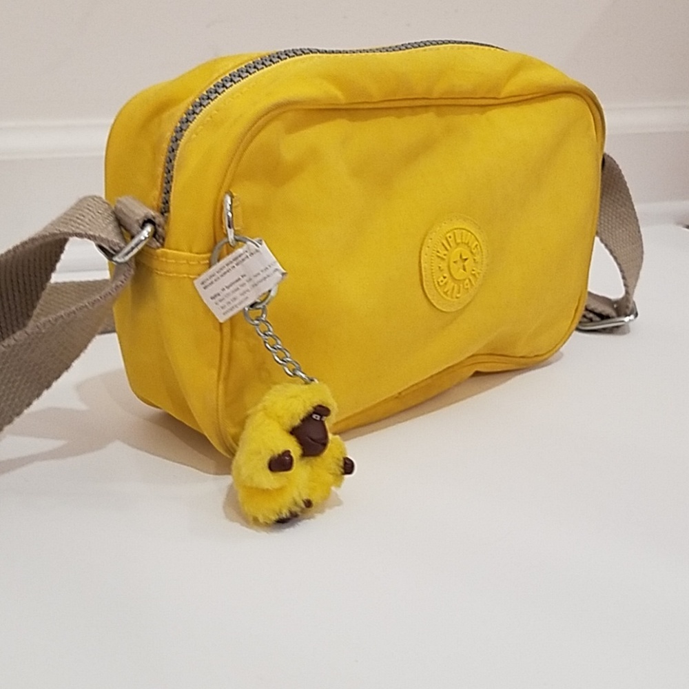 Kipling Yellow Nylon Crossbody Bag